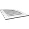 Ekena Millwork Quarter Round Top Right Surface Mount PVC Gable Vent w/ 3-1/2"W x 1"P Standard Frame, 24"W x 32"H GVPQR24X3201SN - alternate 3